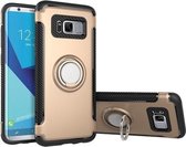 Voor Galaxy S8 + / G9550 Telefoon Ring Armor TPU + PC Magnetische zuigkracht 360 Graden Rotatie Magnetische Telefoon Ring Stent Combinatie Case (Goud)