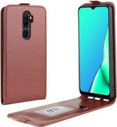 Voor OPPO A9 (2020) Crazy Horse verticale flip lederen beschermhoes (bruin)