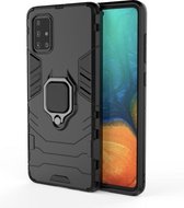 Voor Galaxy A71 schokbestendige pc + TPU beschermhoes met magnetische ringhouder (zwart)