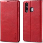 Voor Galaxy A60 / M40 AZNS Retro textuur magnetische horizontale flip PU lederen tas met houder & kaartsleuven en fotolijst (rood)