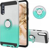 Voor Galaxy A70 2 in 1 pc + TPU beschermhoes met 360 graden roterende ringhouder (mintgroen)