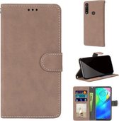 Voor Motorola Moto G Power (2020) Retro Frosted Horizontale Flip PU lederen tas met houder & kaartsleuven & portemonnee & fotolijst (beige)