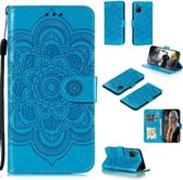 Voor Huawei Honor 30S Mandala Embossing Patroon Horizontale Flip PU Lederen Case met Houder & Kaartsleuven & Walle & Lanyard (Blauw)