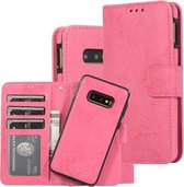 Voor Samsung Galaxy S10e Retro 2 in 1 Afneembare Magnetische Horizontale Flip TPU + PU Leren Case met Houder & Kaartsleuven & Fotolijst & Portemonnee (Roze)