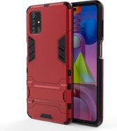 Voor Samsung Galaxy M51 PC + TPU schokbestendige beschermhoes met houder (rood)