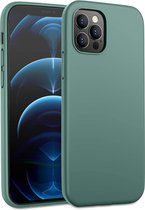 Ceezs telefoonhoesje geschikt voor Apple iPhone 12 Pro Max hoesje siliconen - backcover - optimale bescherming - groen + glazen Screenprotector