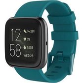 Fitbit Versa 2 Sport Band Met Gesp   Blauw Groen - Maat: SM