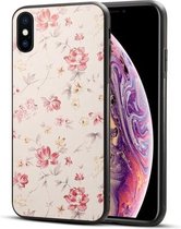 Begonia Flower Pattern TPU + PC Case voor iPhone XS