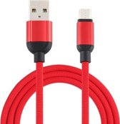 3A USB naar Micro USB gevlochten datakabel, kabellengte: 1m (rood)