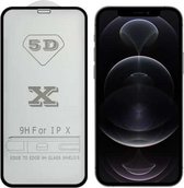 9H 5D Full Glue Full Screen gehard glasfilm voor iPhone 12/12 Pro (zwart)