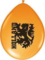 Oranje Holland leeuw ballonnen 16 stuks - Oranje Ek/ Wk artikelen/ versieringen