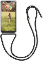 kwmobile telefoonhoesje compatibel met Xiaomi Redmi Note 6 Pro - Hoesje met koord - Back cover in transparant / zwart