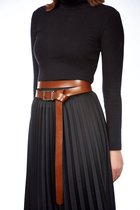 Elvy Fashion- Plain Belt Women 30437 - Cognac - One Size