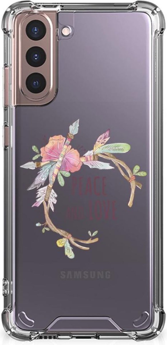 Samsung Galaxy S21 Plus Stevig Bumper Hoesje Boho Text