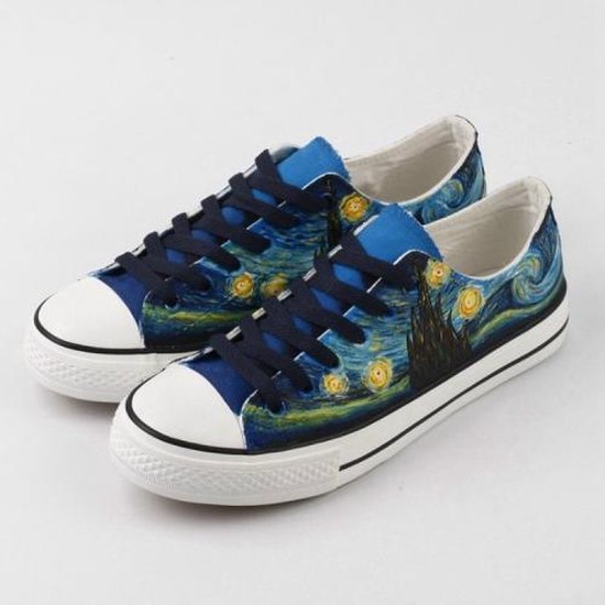 Handgeschilderde platte casual canvas damesschoenen aanpassen  ontwerpschoenen, | bol.com