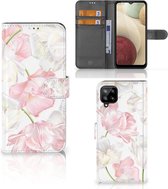 GSM Hoesje Samsung Galaxy A12 Wallet Book Case Cadeau voor Mama Lovely Flowers