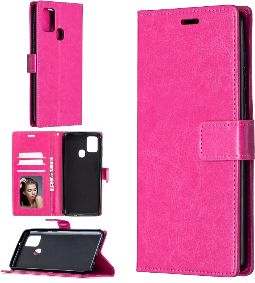 Portemonnee Book Case Hoesje Geschikt voor: Oppo A53 / Oppo A53S - roze