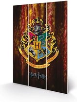 HARRY POTTER - Houten wandbord 20x29.5 - Hogwarts Crest