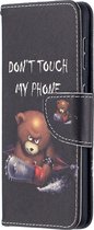 Samsung Galaxy S21 Hoesje - Mobigear - Design Serie - Kunstlederen Bookcase - Do Not Touch - Hoesje Geschikt Voor Samsung Galaxy S21