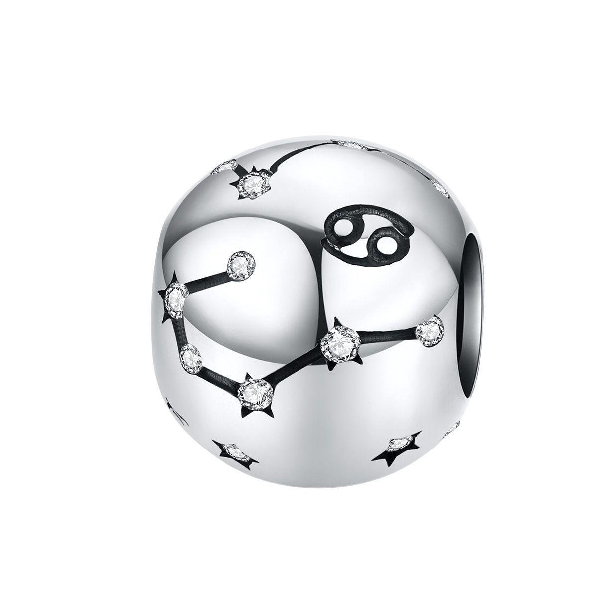 Sterrenbeeld kreeft bedel zirkonia | zodiac cancer bead | Zilverana | geschikt voor alle bekende merken | 925 zilver | moederdag
