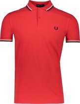 Fred Perry Polo Rood Rood Getailleerd - Maat XS - Heren - Lente/Zomer Collectie - Katoen