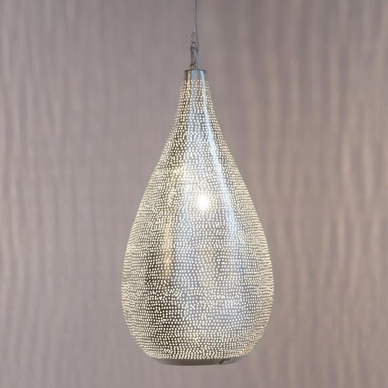 Zenza - Hanglamp -Oosterse Lamp- Elegance - FiliSky - Small - Zilver |  bol.com