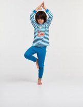 Woody pyjama jongens/heren - blauw-rood gestreept - zeemeeuw - 211-1-PLC-S/983 - maat 140