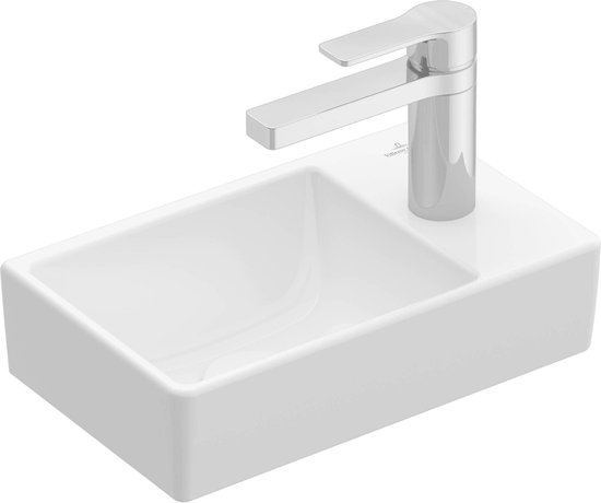 Villeroy & Boch Avento fontein 1 kraangat rechts zonder overloop 36x22cm Ceramic+ stone white