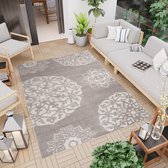 Tapiso Patio Buitenkleed Grijs Tuintapijt Outdoor Modern Maat- 140x200