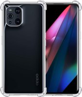 Hoesje Geschikt voor OPPO Find X3 Pro Hoesje Shockproof Case Siliconen - Hoes Geschikt voor OPPO X3 Pro Hoes Cover Siliconen - Transparant