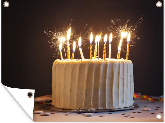 Gâteau d'anniversaire avec bougies 40x30 cm - petit | bol.com