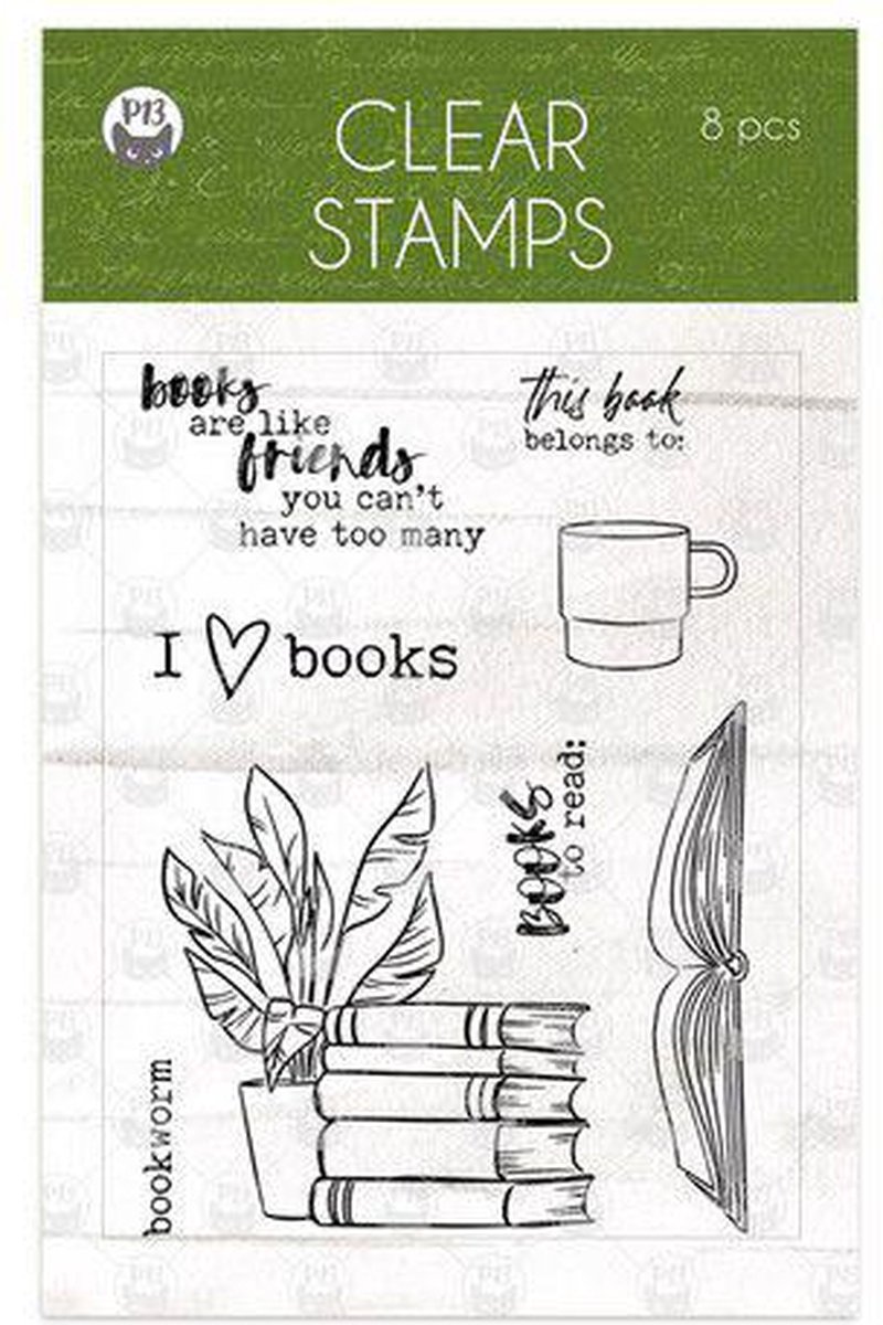 Piatek13 - Clear stamp set Garden of Books 01 P13-GAR-30