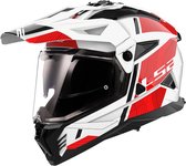 LS2 MX702 Pioneer II Hill White Red-06 S - Maat S - Helm