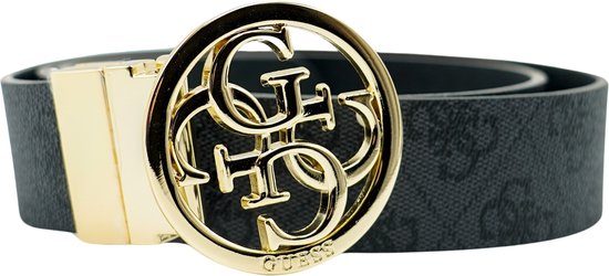 GUESS Ceinture Noelle Nolana Belt W95 Coal Logo Gris foncé Noir