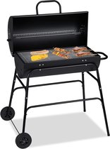 XXL Houtskool Barbecue met Deksel - Verstelbare Ventilatie, Ideaal voor Tuin & Terras, Zwart