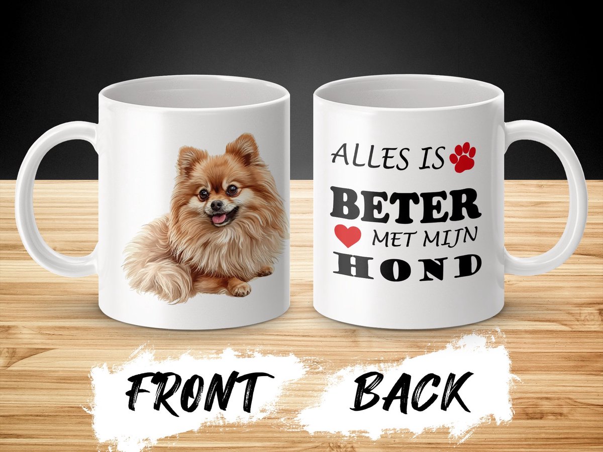 Mok Pomeranian Alles is beter met mijn hond - dog - doglover
