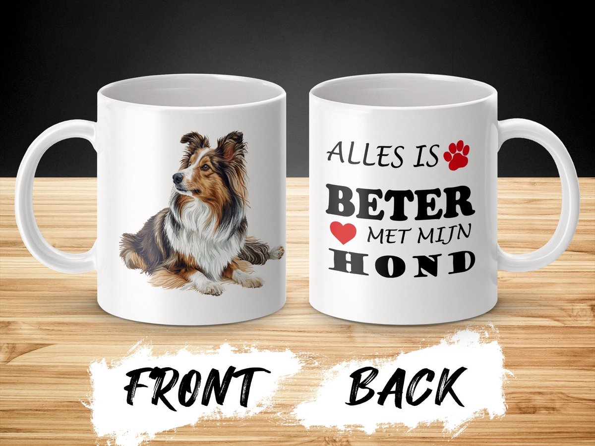 Mok Shetland Sheepdog Alles is beter met mijn hond - dog - doglover
