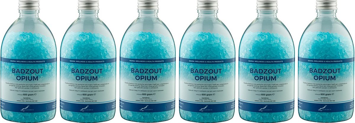 Goedkoopste Badzout Opium - 600 gram - Fles met aluminium dop - Set van 6 stuks