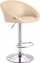 In And OutdoorMatch Luxe Barkruk Lelah - Beige - Gestoffeerde Zitting - Voetensteun - Zithoogte 86-106 cm - Ergonomische barstoelen - In hoogte verstelbaar - Set van 1 - Met Rugleuning - Voor Keuken en Bar