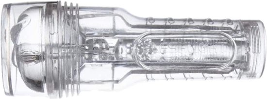Doorzichtig Fleshlight met interne textuur en buitengroeven.