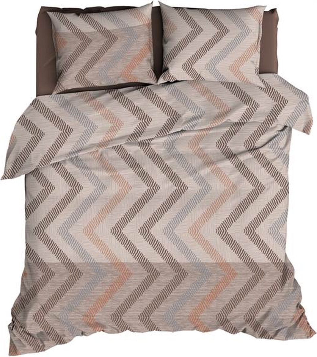 Satin d'Or Ziggo Dekbedovertrek - Extra breed - 260x200/220 cm - Taupe/Beige