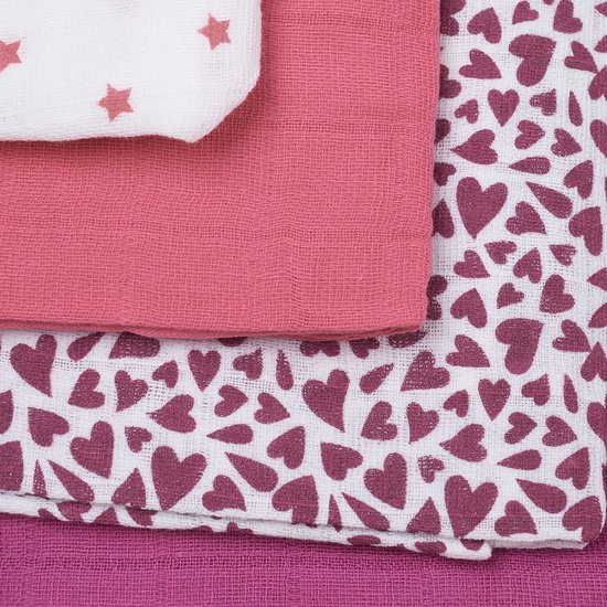 katoenen spuugdoekjes in 4-pack, 70x70 cm, All over Print van HEMA — afbeelding 2