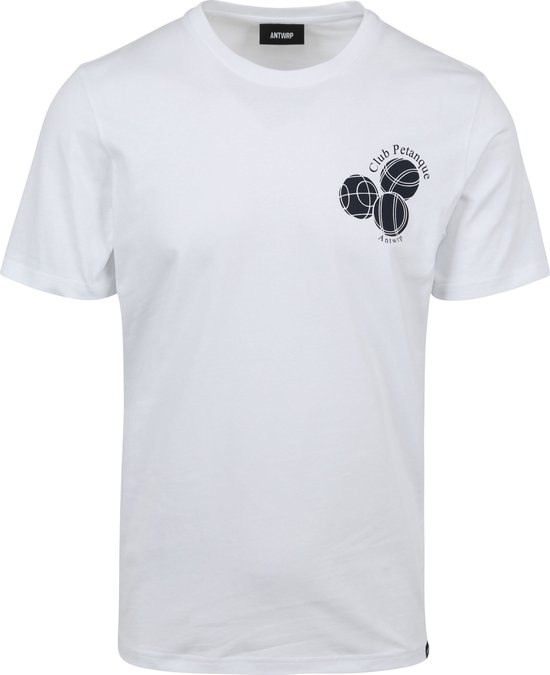ANTWRP - T-Shirt Club Petanque Wit - Heren - Maat XL - Modern-fit