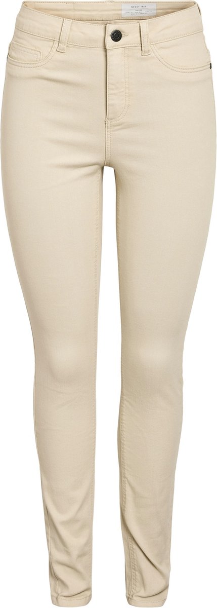 NOISY MAY NMCALLIE HW SKINNY JEANS OATMEAL S* Dames Jeans - Maat W28 X L32