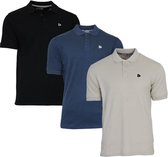 3-Pack Donnay Polo (549009) - Sportpolo - Heren - Black/Navy/Sand (550) - maat L