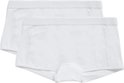 Twee witte shorts met elastische tailleband.