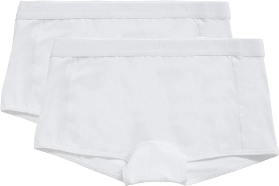 Twee witte shorts met elastische tailleband.