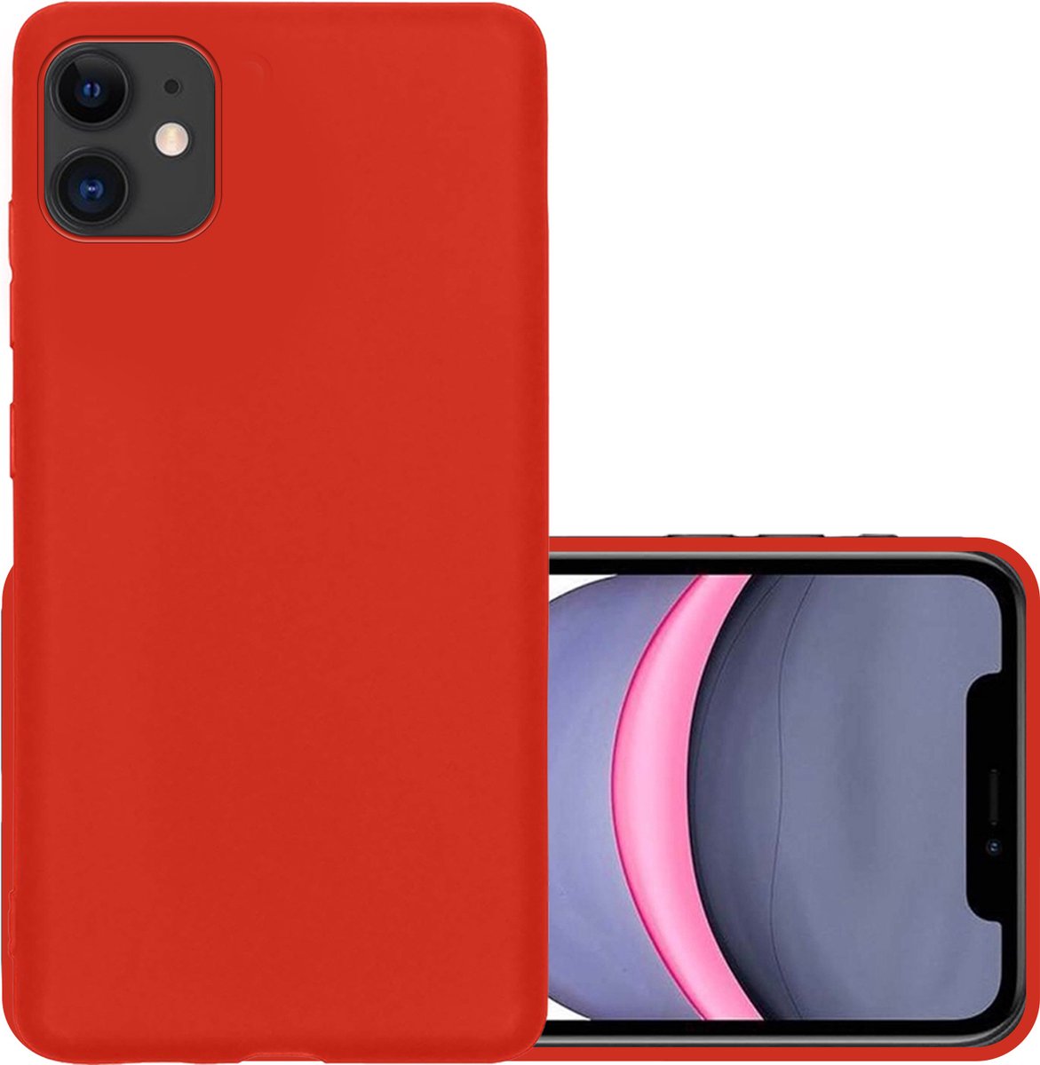 Hoesje - Geschikt voor Apple iPhone 11 - Sterk & Shockproof - Hoes Cover - Siliconen Case - Rood