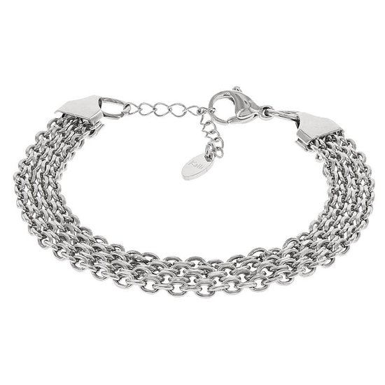 Kalli Schakel Armband geweven mat Zilver | 2542