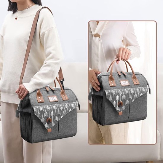 Koeltas, 16 liter, lunchtas met schouderriem, kleine koeltas voor werk, picknick, outdoor (grijs) van KOEL — afbeelding 4